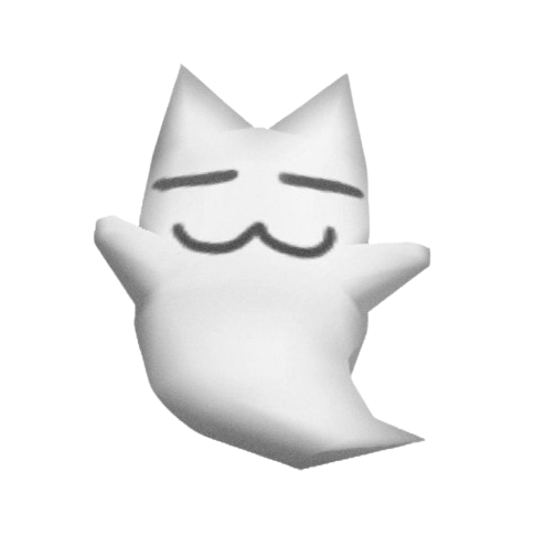 cute pixel ghost with cat ears!